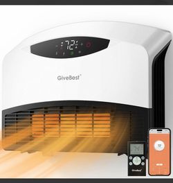 GiveBest 1500W WiFi Electric Floor/Wall Mount Heater - Remote Control & 3 Heating Modes (White)