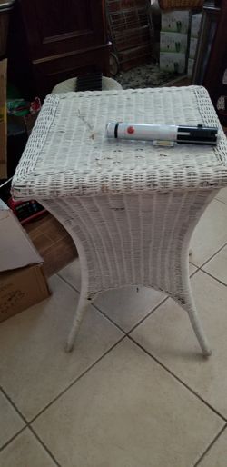 Antique wicker table
