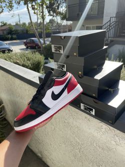 Jordan 1 low ‘bred toe’🖤❤️