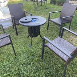 Brand New Patio Fire Pit Propane Set