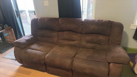 Brown Microfiber Reclining Sofa