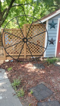 Two 7ft  steel spool flanges