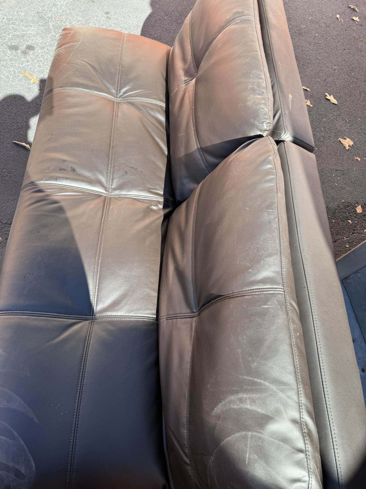 Brown, Leather Futon, Electric Barely Used No Rips Or No Tears On The Leather