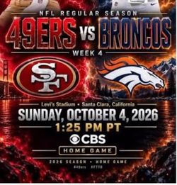 Niners vs Broncos -  All inclusive $250