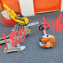 Rabke Saw 14", Lawnmower  And  Trimmer  Motor  And Car Jack 