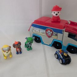 PAW PATROL Squad Patroller Truck w/ Car & Figures Transforming Truck