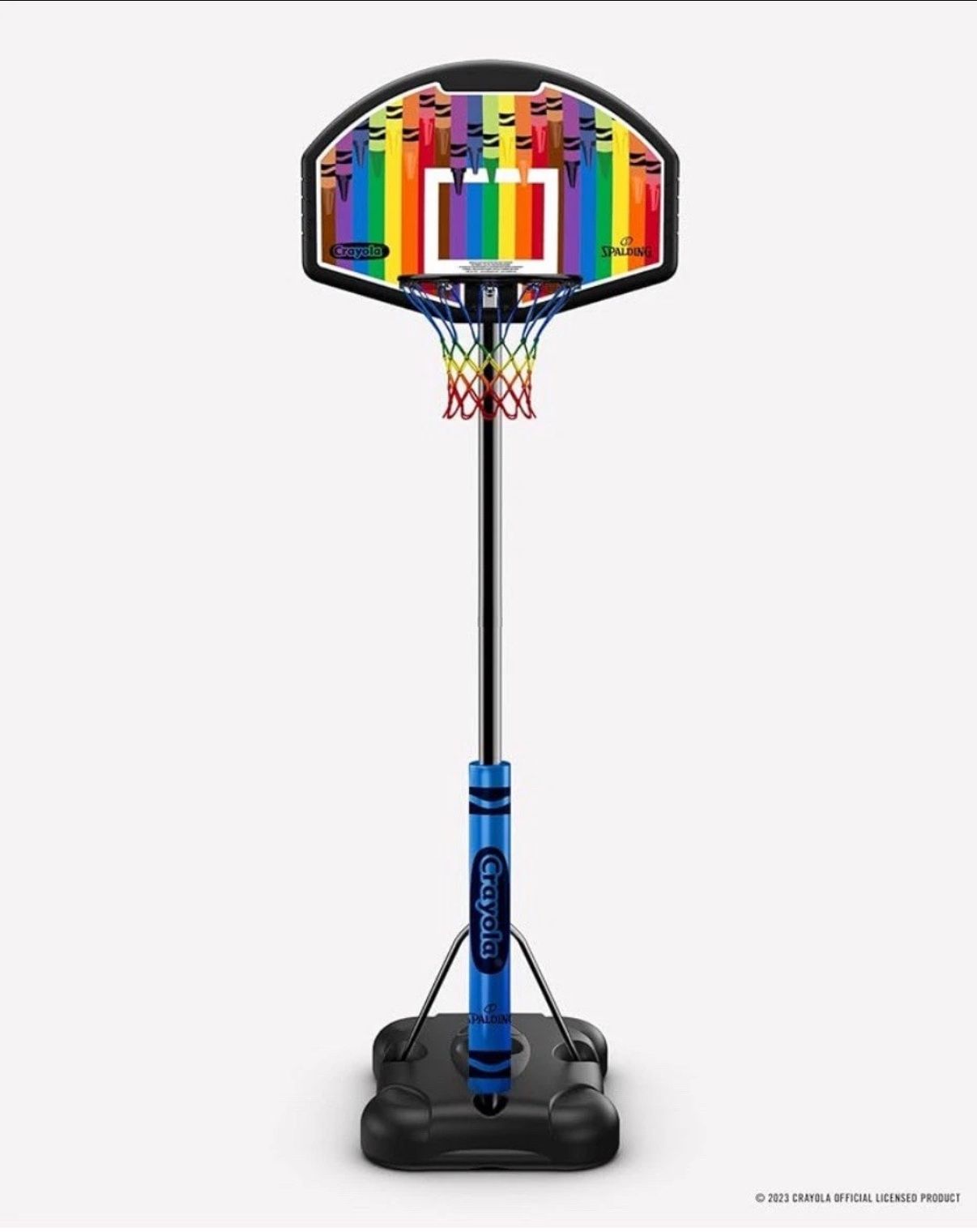 Spalding X Crayola 32" Molded Eco-Composite Telescoping Portable Basketball Hoop