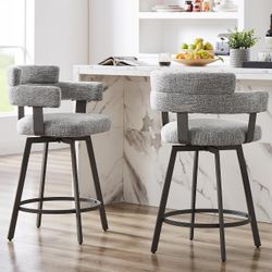 Piper 24" Counter-Height Barstool, 2-Pack — Swivel Comfort Seating