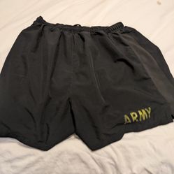 Black Army Shorts With Attached Boxers Medium