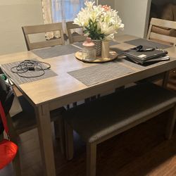 Gray Dining Room Table 