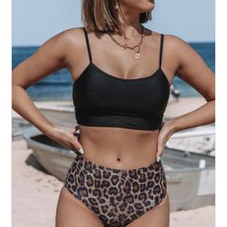 Brand New Bikini Leopard/Black, Small