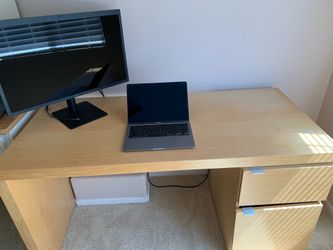Light wood office desk