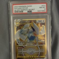 Lugia Gold Vstar Secret Rare Silver Tempest, Psa Eight