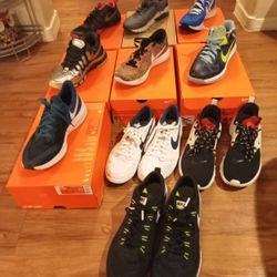 Nike Sneakers Only Worn A Couple Times, Very Nice Shoes, Sizes  (1) 9 1/2 And The Rest Are Size 10, Variety  Of Styles And Colors,See Description 