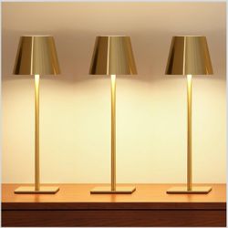 UME 3 Pack Cordless Table Lamp, Battery Operated Lamp - Portable Waterproof Rechargeable Table Lamp w/ 3 Color Temps & Stepless Dimming for Dinner, De