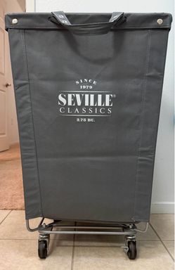 Seville Heavy-Duty Canvas Laundry Hamper w/ Wheels