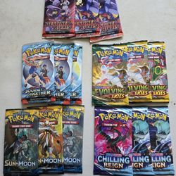 Pokemon Card 15 Packs 170.00 Deistined Rivals Journey Together Chilling Reign Evolving Skies 