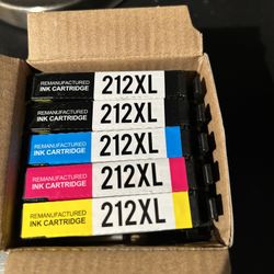 Two Boxes of Epson 212 XL Ink Cartridges  , Remanfactured 
