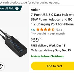 Anker 7 Port HUB with Charging Port USB 3.0