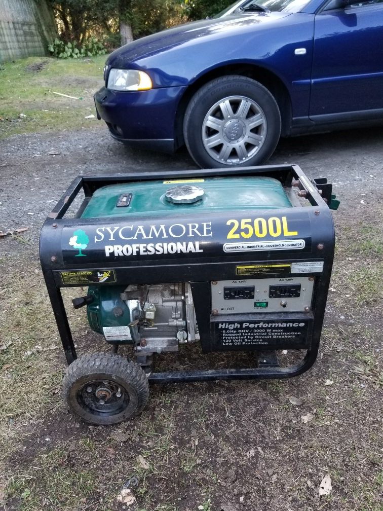Sycamore professional 2500L generator 2500 watts for Sale in Olympia