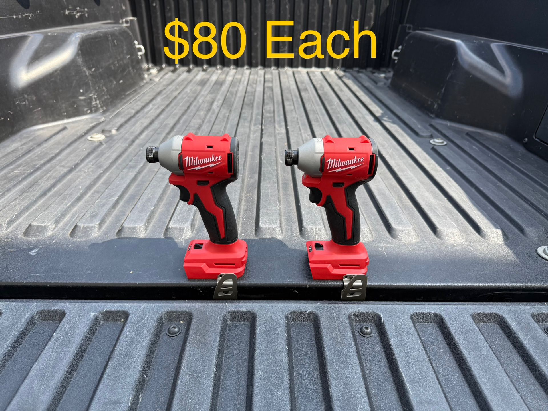 Milwaukee M18 18V Lithium-Ion Compact Brushless Cordless 1/4 in. Impact Driver (Tool-Only) **$80 Each**