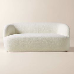 CB2 Gwyneth Cream Boucle Loveseat Sofa 