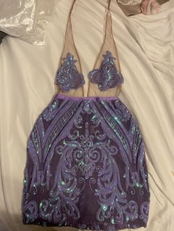 Purple Embellished Dress