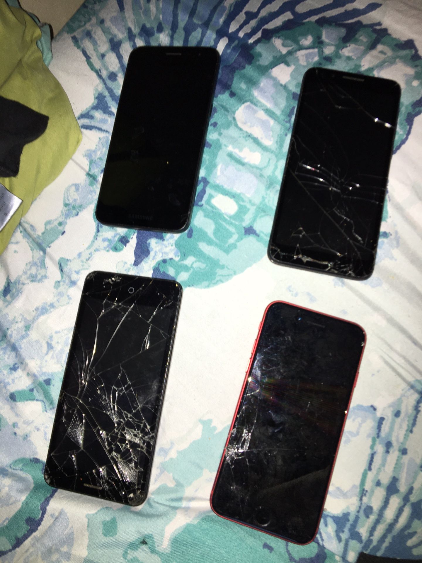 Five broken or locked phones