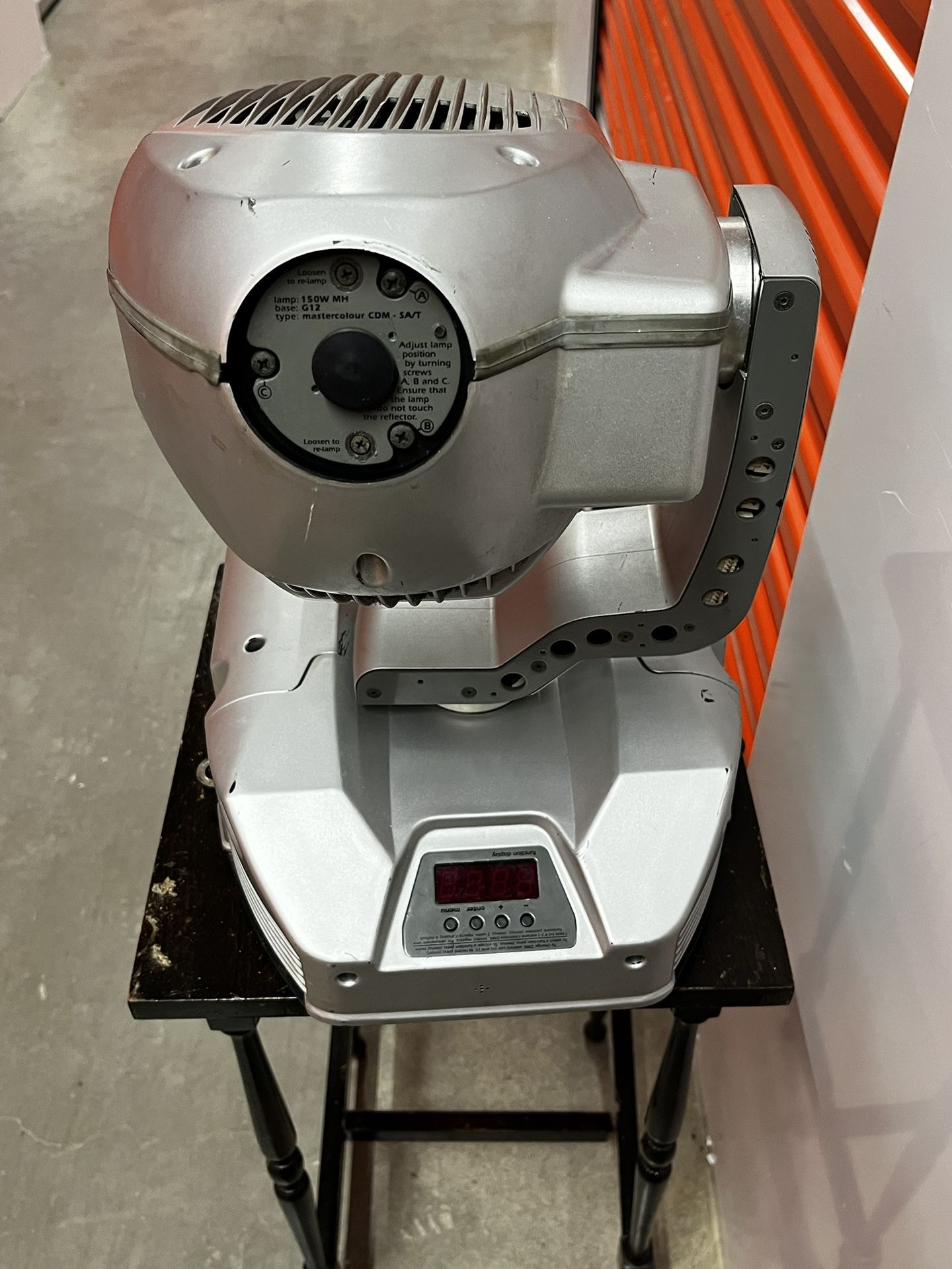 Rare DJ Dance Light COEMAR ISPOT 150 SILVER MOVING HEAD Spot And Light Clamp With Cable