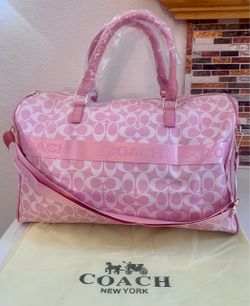 New pink and white travel bag, carry-on bag
