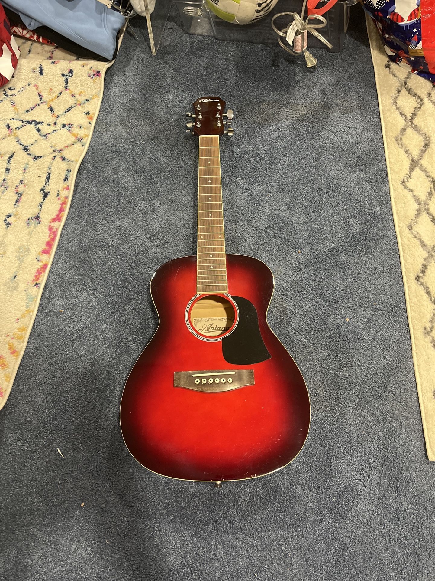 ARIA AW 15 RS Dreadnaught Acoustic Guitar, Red Shade
