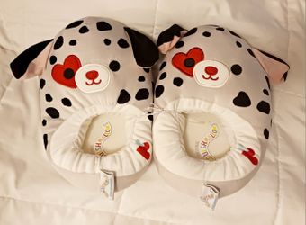 New Squishmallows Valentines Dustin Dalmatian Puppy Slippers Ladies sz 8/9