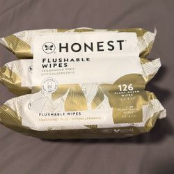 The Honest Company Flushable Wipes, Plant-Based, 126 Count, Gilded Wings