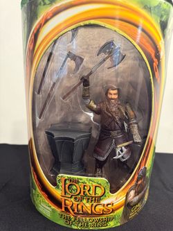 2001 Toy Biz LOTR Gimli Battle Axe Action Figure Sealed