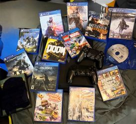 Complete PS4 PRO PS4 PRO SYSTEM w/all cables and 2 Sony Dual Shock controllers! Includes 3 free games & headset!