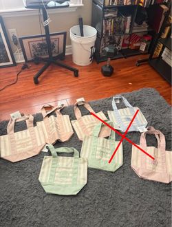 Striped Trader Joe’s tote bags