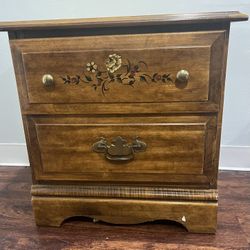 Antique wood table/nightstand with drawers