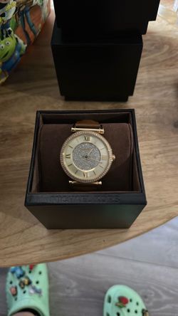 Brown band with white sparkles Michael Kors Watch