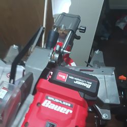 BAUER 71/4 MITRE compound mitre saw and stand