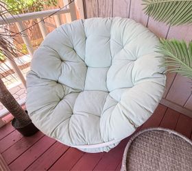Mint Green Papasan Swivel chair + Gray Ottoman