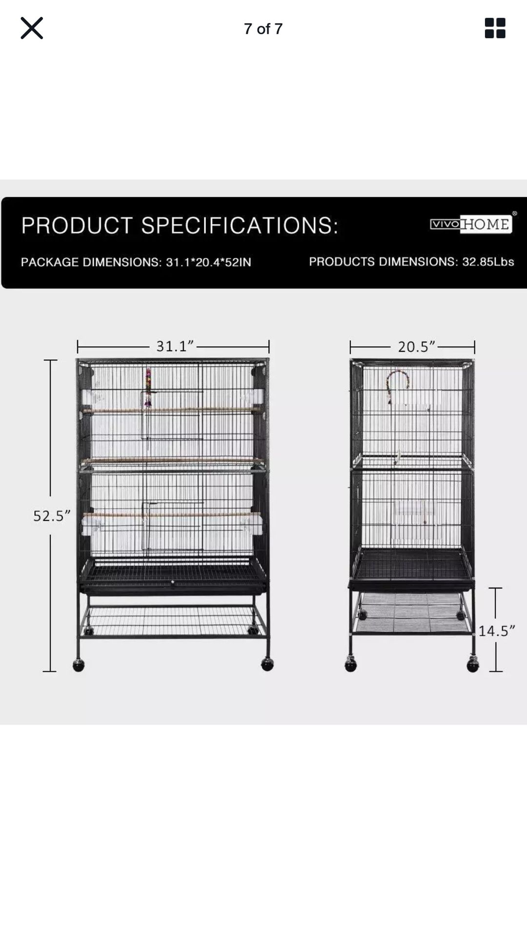 Bird cage with stand