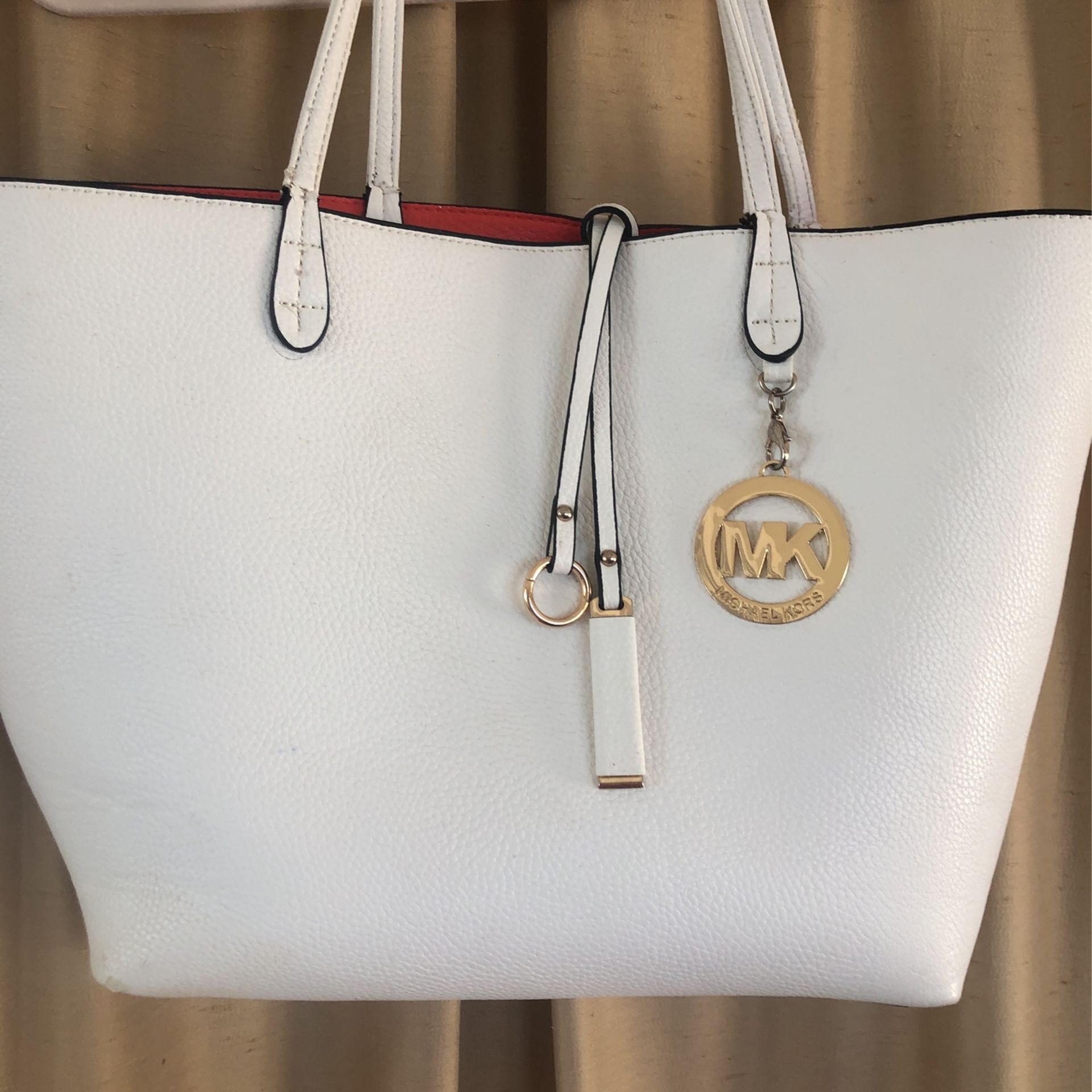 Michael Kors Reversible Bad Purse Orange And White