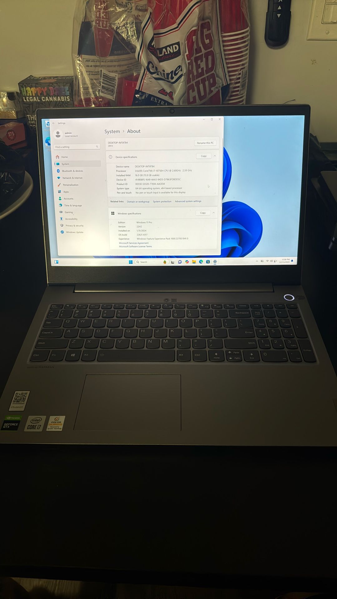 Lenovo Think Pad 15 16gb Ram 500 Gb HD 2020