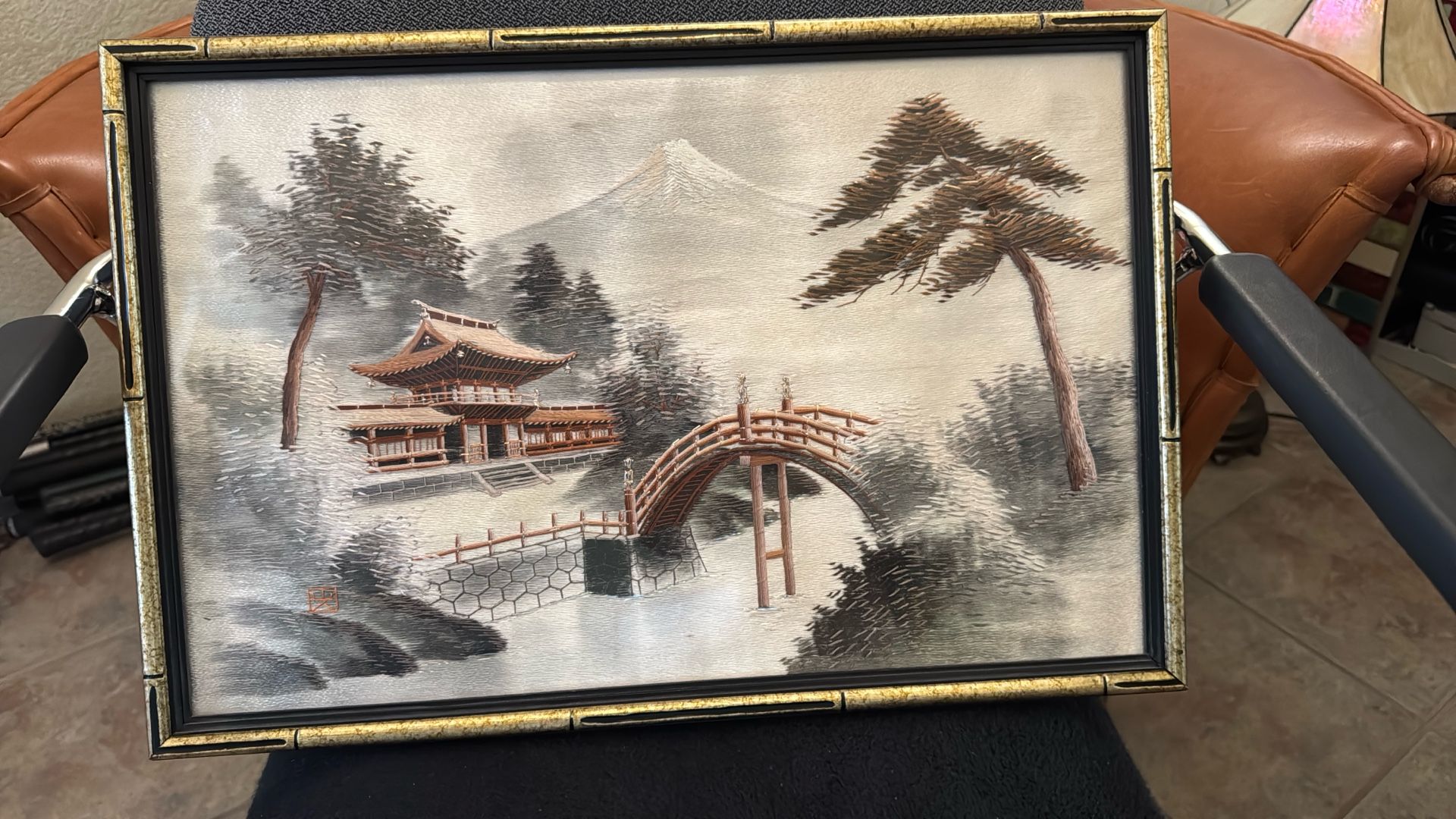Japan Hand Embroidery Painting Frame