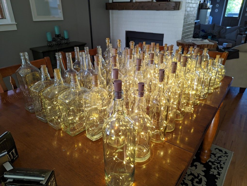 Bottles With Lights Centerpieces