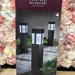 Home Decorators Collection Sumner 20 Lumen Black LED Weather Resistant Outdoor Solar Path Light with Glass Lens (4-Pack)