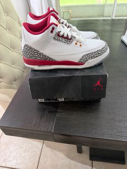 Air Jordan 3 White Red Cement Sneakers