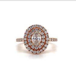 Natural Diamond Double Halo Ring 