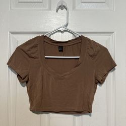 Tan V Shaped Top