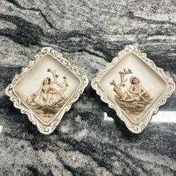 Vintage Lefton Hand Painted Ceramic Pictures. 